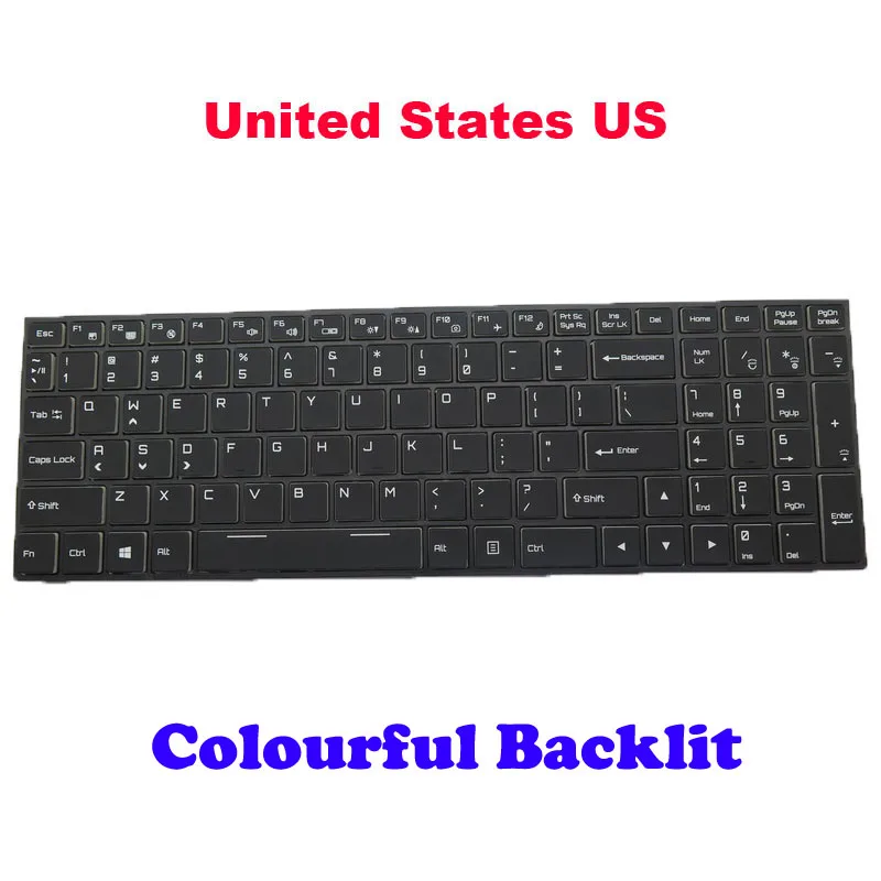 Оригинальная клавиатура для ноутбука с Цветной подсветкой CLEVO P650RS P650RS-G 6-80-p65s0-010-1