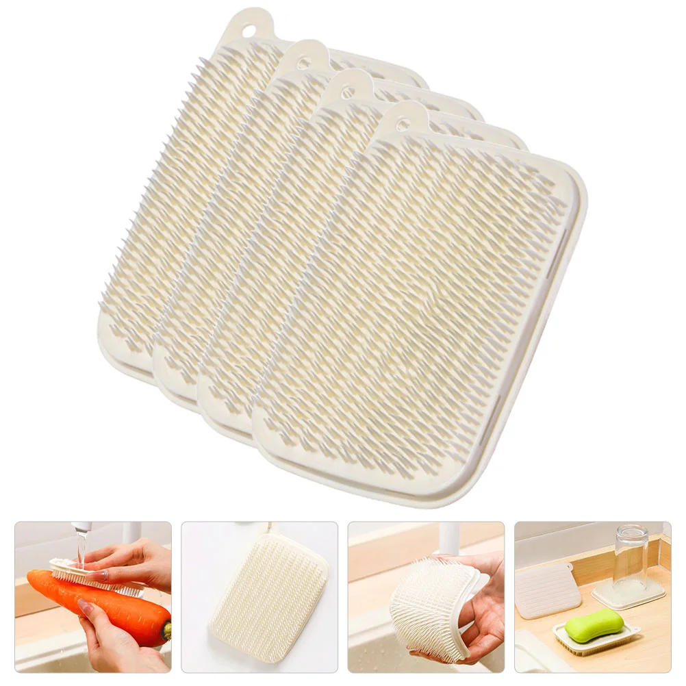 

Brush Scrubber Vegetable Potato Cleaning Dish Brushes Fruit Kitchen Cleaner Washing Veggie Produce Silicone Bendable Carrot
