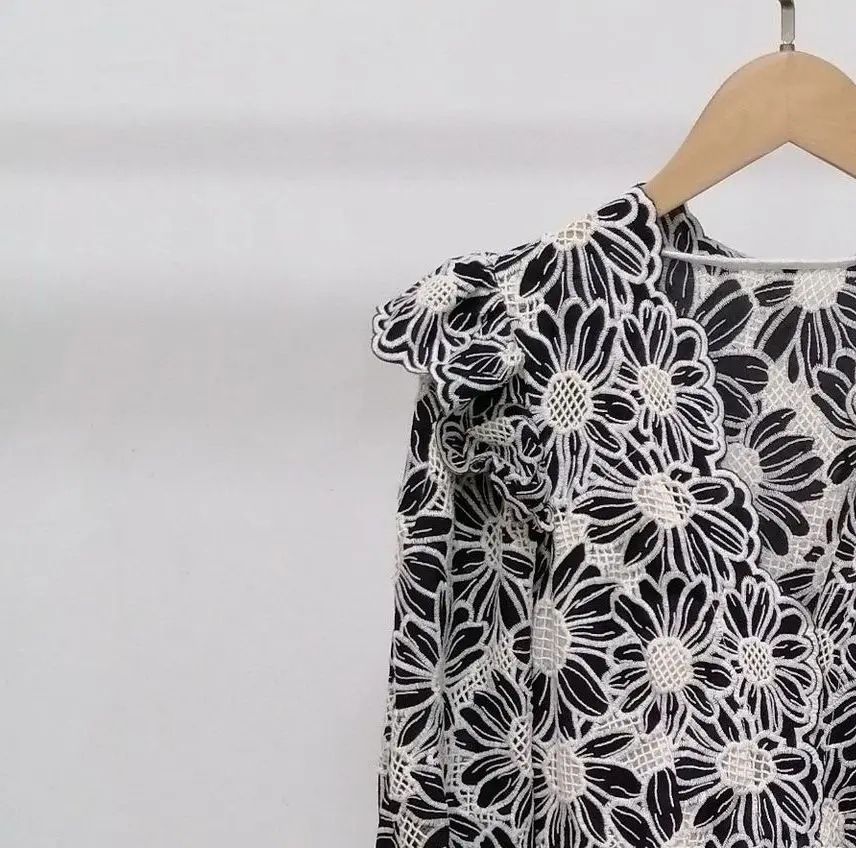 

Женское платье-мини с цветочной вышивкой, Элегантное летнее праздничное платье французского бренда для офиса и отпуска, 2022