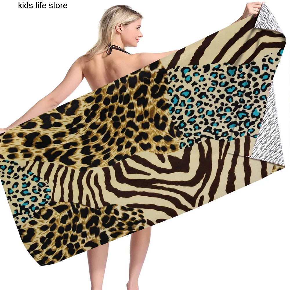 

Beach Towel New Leopard Print Bath Towel Beach Towel Fleece Microfiber Large Size