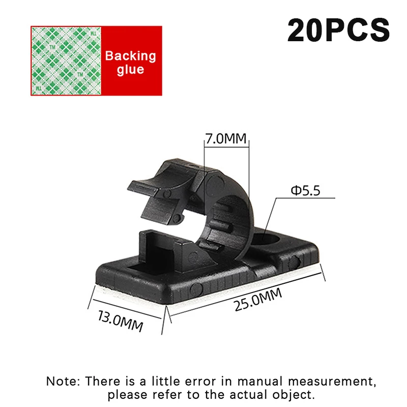 Регулируемые кабельные зажимы LY-4/6/8/10/11/12, набор из 20 штук зажимы для бумаг 15 мм 8 штук 19 мм 5 штук 25 мм 8 штук черные