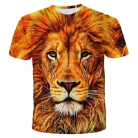 2022 3d lion leopard animal t shirt 3d print shirt animal graphic tees lovely pattern tops kids boys girls funny pet t shirt top
