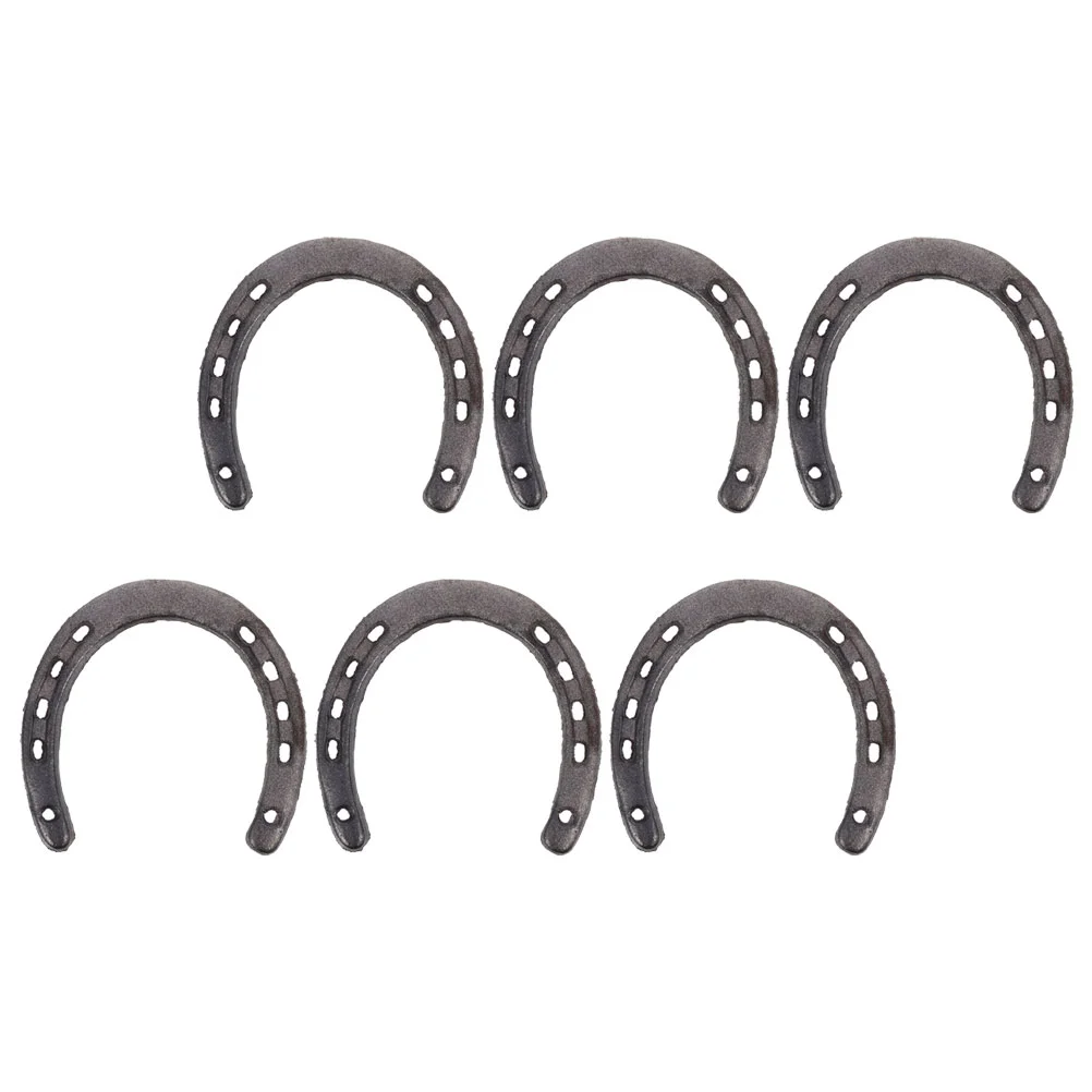 

6 Pcs Animal Wall Hanging Decoration Horseshoe Crafts Sculpture Decorative Hangings Iron Shaped Decorations Home