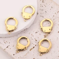 316l stainless steel handcuffs charm can be opened connector hollow pendants diy bracelet jewelry making high quality supplies