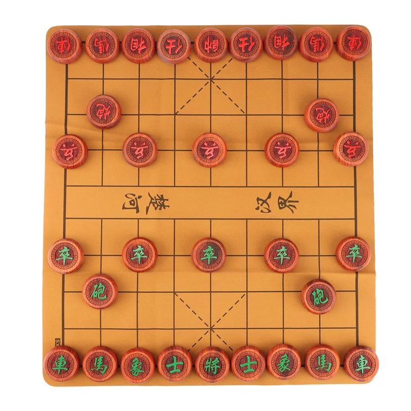

Chinese Chess Set Solid Ebony Pieces Chessman Portable Travel Family Board Game Set For Kid Adult Chess Gift