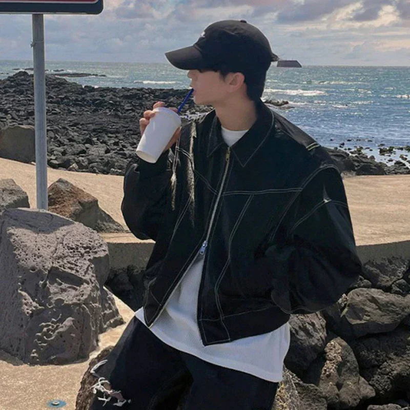 Мужская короткая осенняя куртка уличная одежда