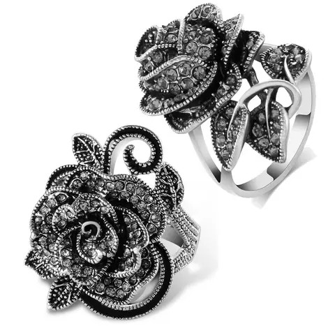 Кольцо с розой Ajojewel из цинкового сплава — изображение товара
