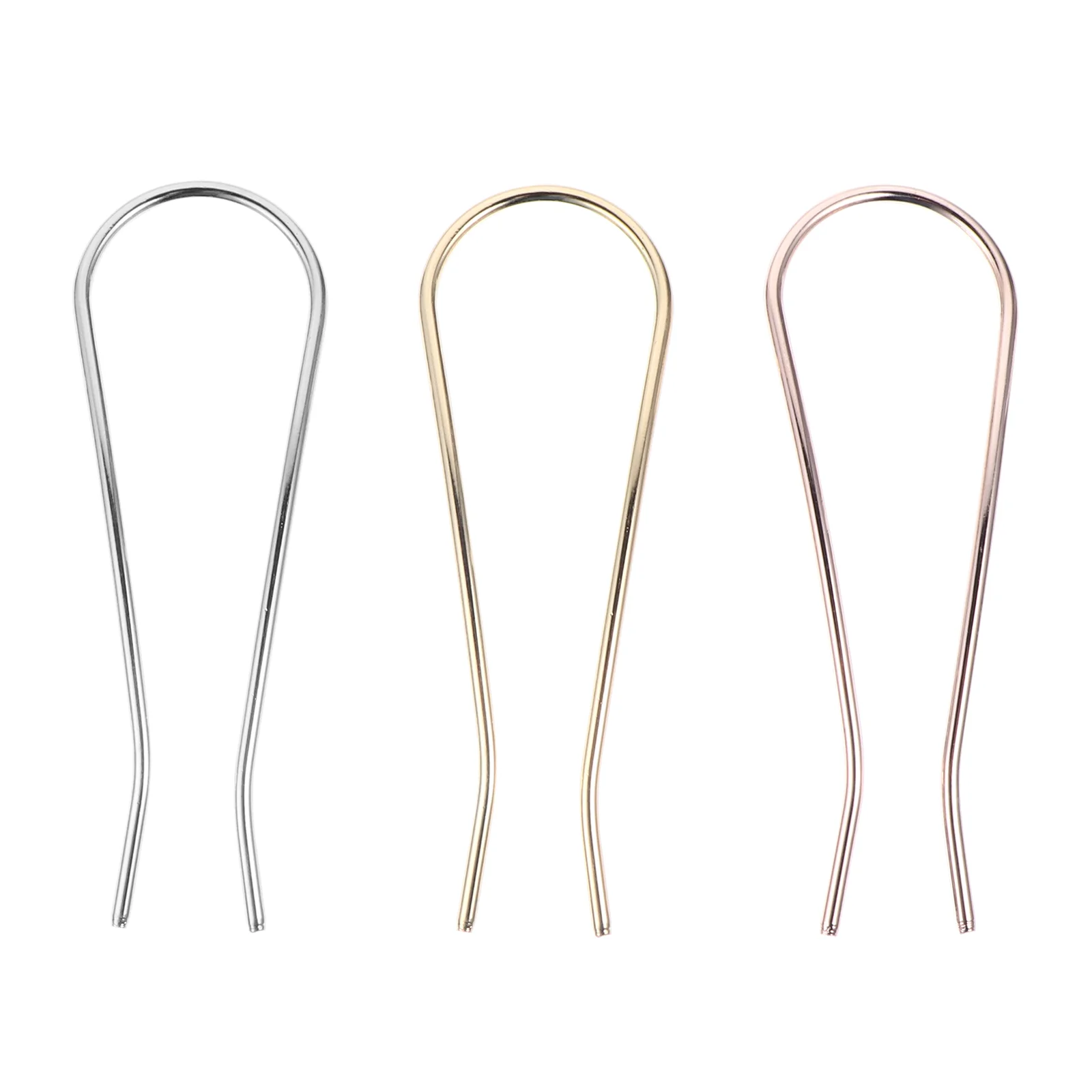 

3 Pcs Hair Barrettes Thick Simple Retro Hairpin Holder Vintage Forks U-shaped Clips Double Lady Alloy Headwears Miss