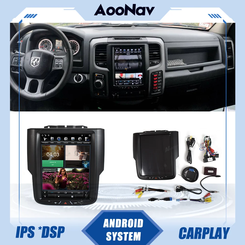 

Автомобильный радиоприемник для Dodge RAM 1500, 2014, 2015, 2016, 2017, 2018 в стиле Тесла, Android, автомобильный стерео GPS-навигатор, автомобильный мультимедийный плеер