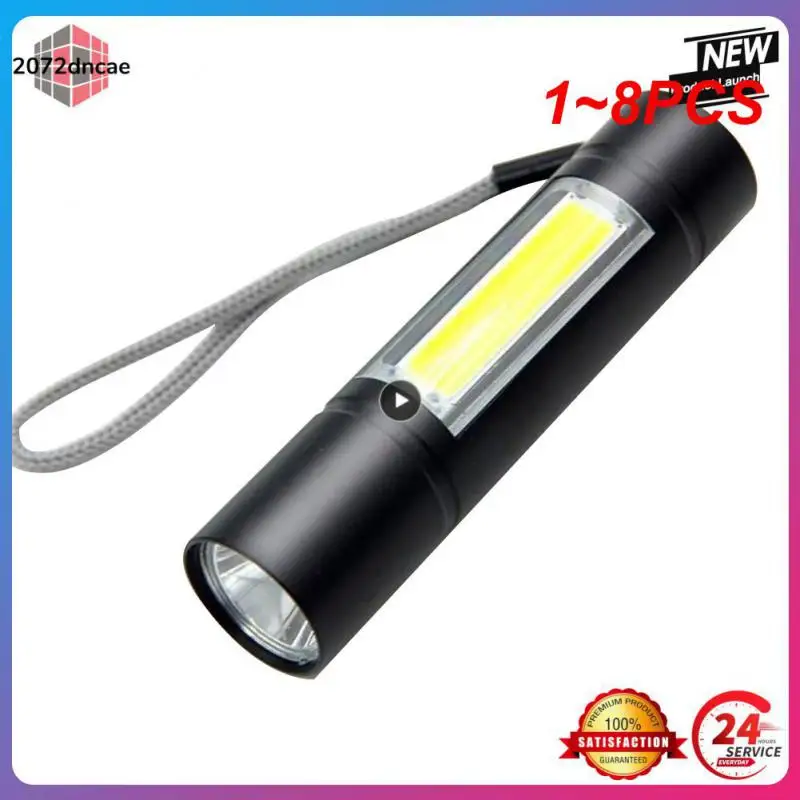 

Мини-фонарик с зумом, светодиодный фонарик, фотовспышка, портативный Перезаряжаемый бликовый COB-фонарик, уличный фонарик для кемпинга, 1 ~ 8 шт.