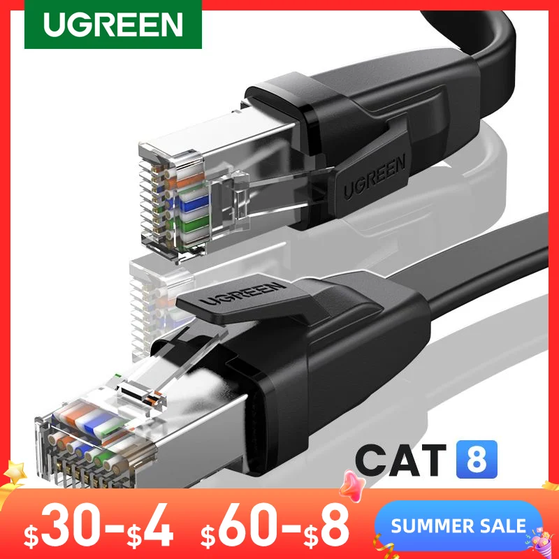 UGREEN Cat8 Ethernet Cable 40Gbps RJ 45 Network Cable Lan RJ45 Patch Cord for PS4 Laptop PC PS 4 Router Cat 8 Cable Ethernet