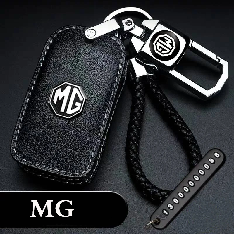 

Dedicated Leather car key case cover car keychain For MG MG6 MGZS MG3 MG5 MG7 GT MG550 MG ZS EV EZS HS EHS GS Car key ring chain
