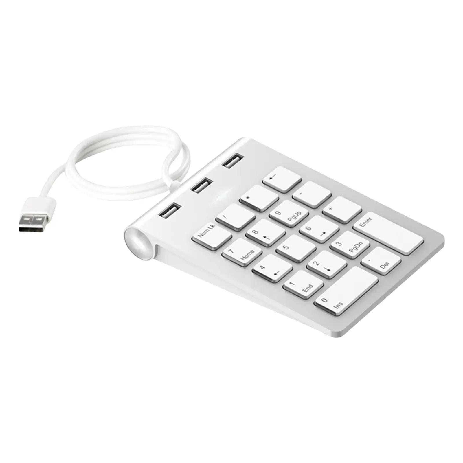 

Проводная USB клавиатура с цифровой клавиатурой, 3 USB-порта 2,0, эргономичная легкая клавиатура, цифровая клавиатура для рабочего стола