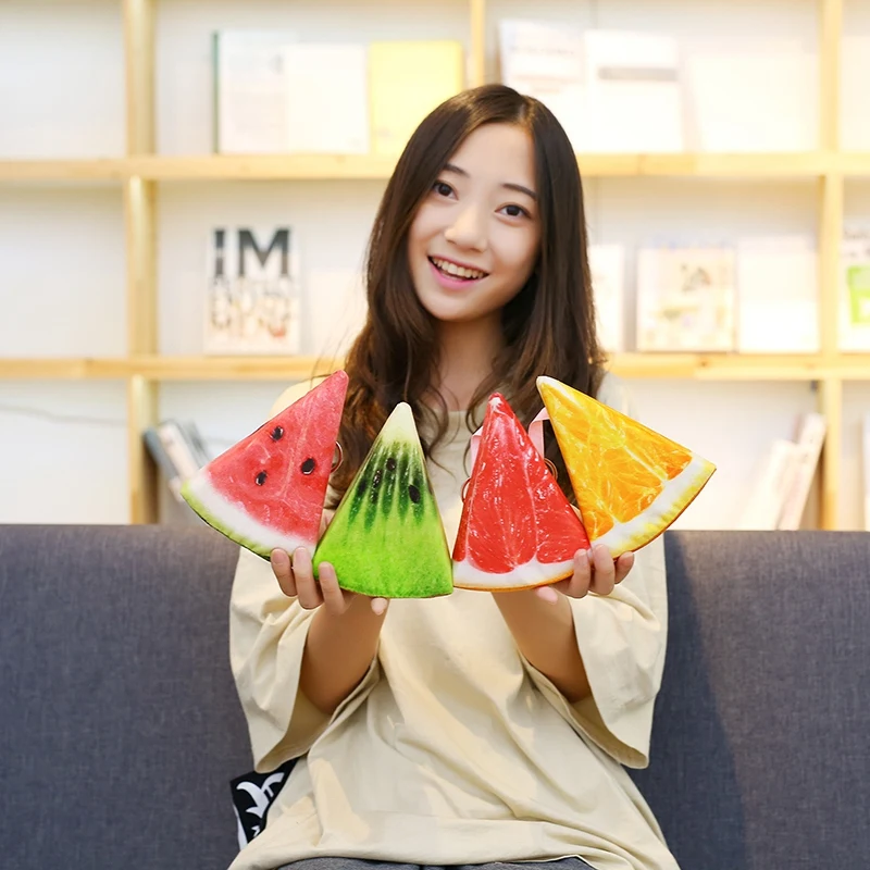 Реалистичная плюшевая подушка с изображением фруктов на половину четверти