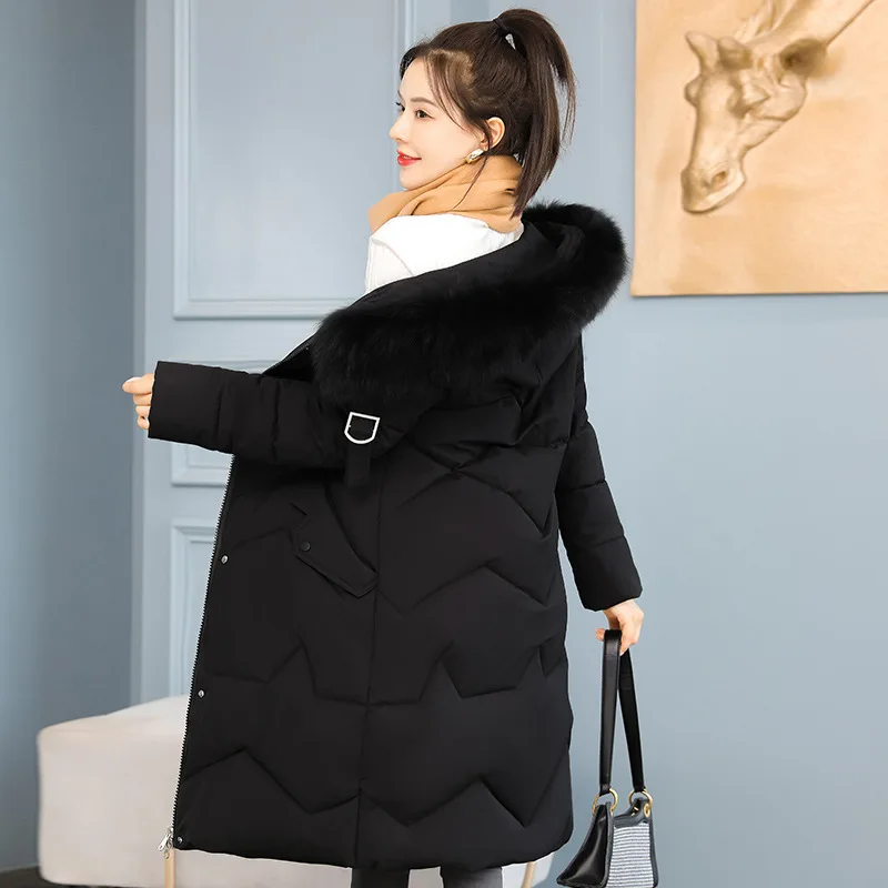 2022 New Down Cotton-padded Clothing Women's Fat Mm Loose Cotton-padded Jacket In A Long Padded Jacket Large Size Coat