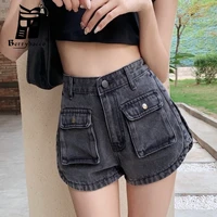 streetwear sexy pockets zipper slim cargo fashion womens high waist shorts trousers beach ladies girls denim bottoms jeans
