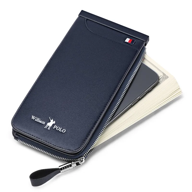 Деловой мужской кошелек WILLIAMPOLO из натуральной кожи модная кредитница с кармашком