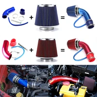 universal 3 76mm air filter cold air intake pipe turbo induction pipe tube kit with air filter cone aluminum pipe kit