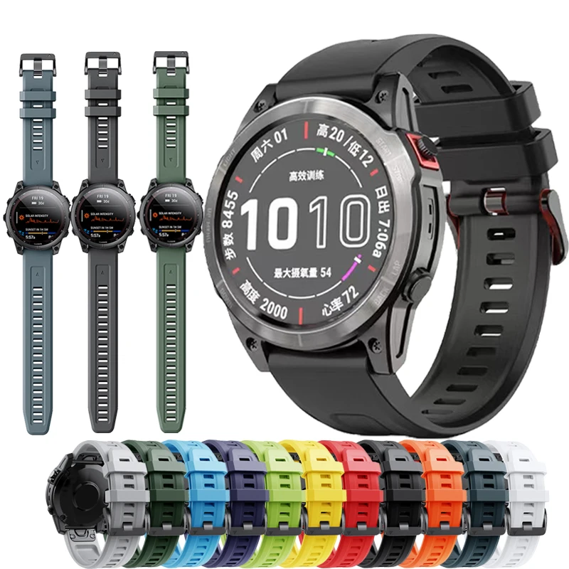 

Ремешок силиконовый быстросъемный для смарт-часов Garmin Fenix 7X 6X Pro 5X Plus 3HR trachx 7 Pro, 26 мм