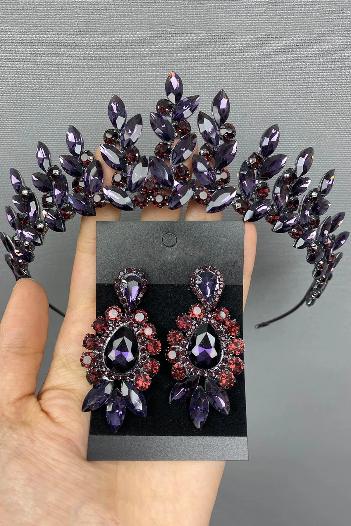 

Purple Subra Bridal Henna Tiara and Earring