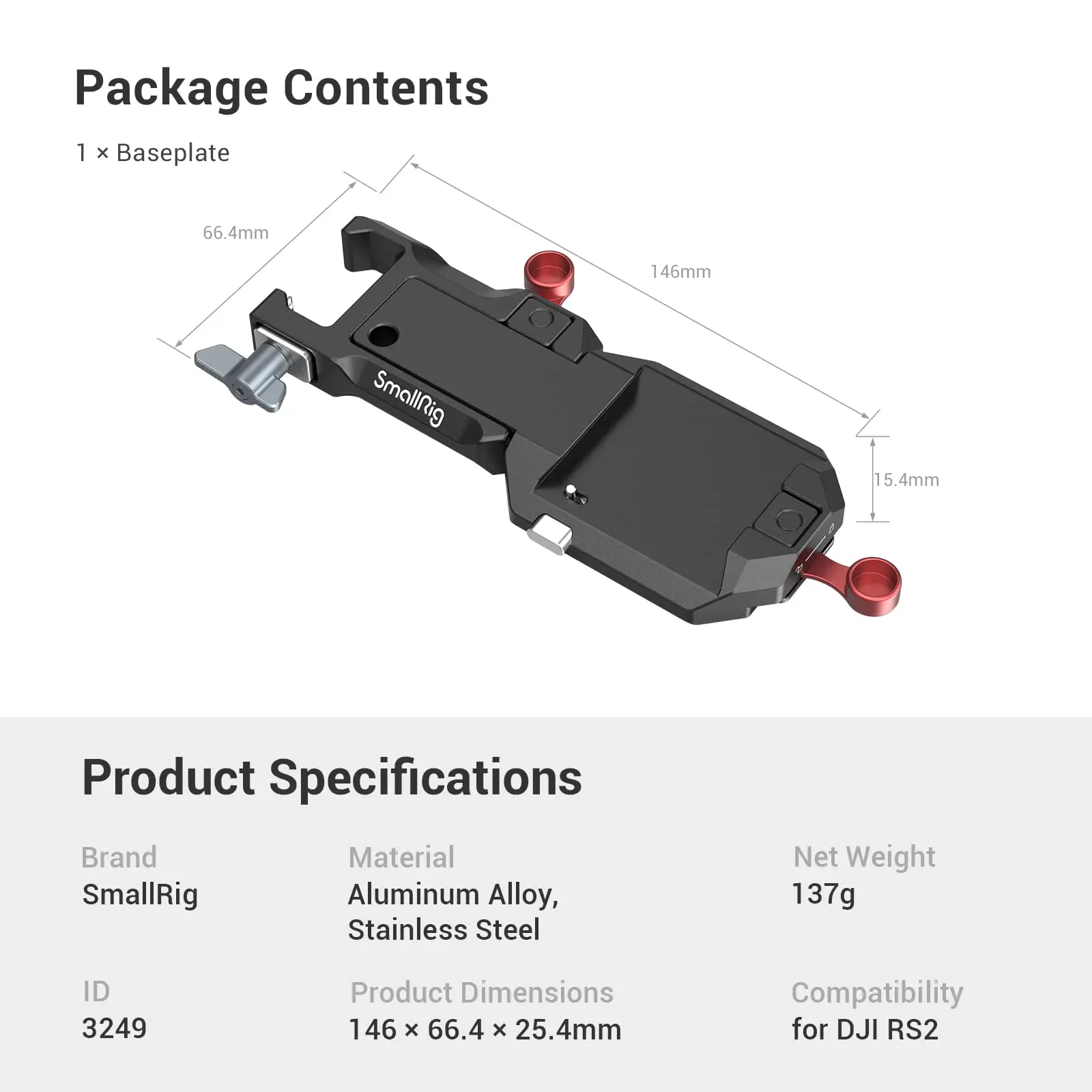 

SmallRig mounting plate for DJI RS 2/ RSC 2/ RS 3/ RS 3 Pro