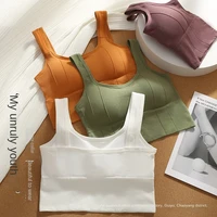 womens cotton underwear tube tops sexy solid color top fashion push up bra female crop top sports bra tank up sexy lingerie