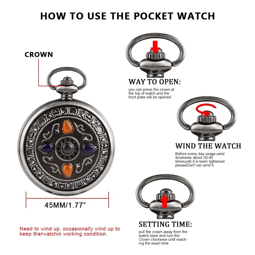 Механические мужские карманные часы роскошные латунные антикварные с подвеской