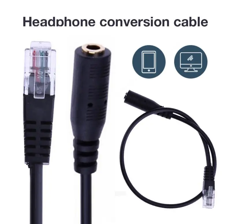 

Dual 3.5mm To RJ9 Cable Computer Pc Headset Earphone To Telephone Adapter Head Headphone Converter Jack Adapter Convertor Rj-9