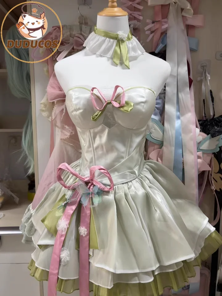 Фото Fluttershyy Косплей Костюм DUDU-SR Зеленое Короткое Платье Лесной Женский Костюм Флаттершайй Косплей Парик Рождество №5