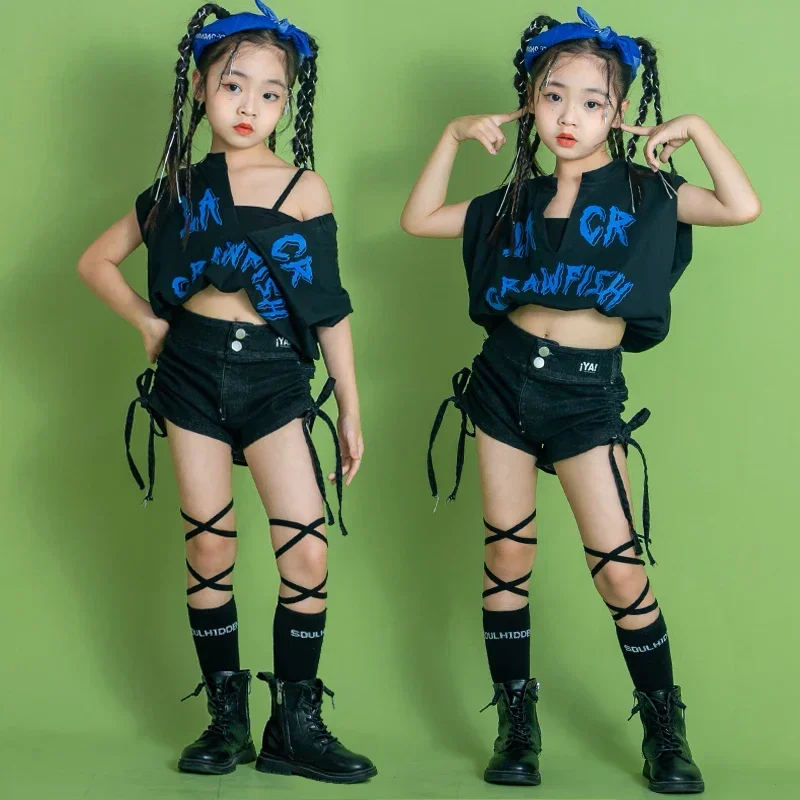 Детский танцевальный костюм в стиле хип-хоп. для джазовых танцев с открытым