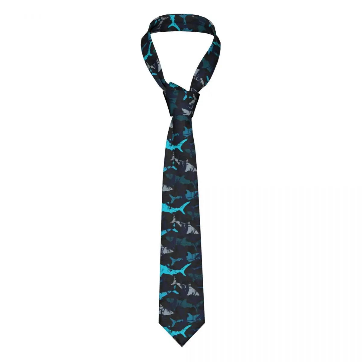 

Shark Vintage Ocean Sea Marine Organism Men Necktie Slim Polyester 8 cm Narrow Neck Ties Mens Suits Accessories Cravat Office