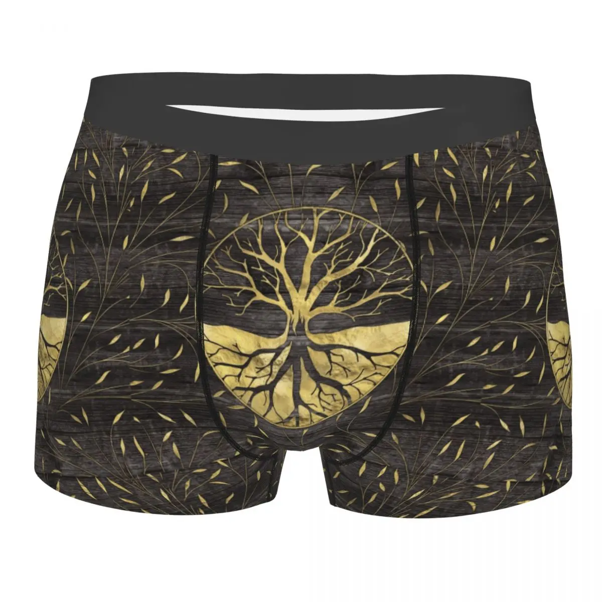 

Man Golden Tree Of Life On Wooden Underwear Yggdrasil Vikings Novelty Boxer Briefs Shorts Panties Male Soft Underpants Plus Size