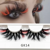 1 pair colored eyelash 3d mink 8 25mm color lashes natural fluffy false lashes bulk colorful fake eyelashes for dramatic makeup