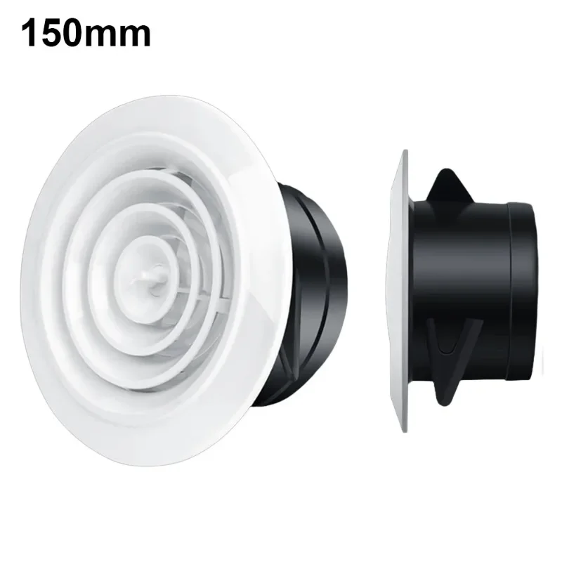 1pc 75-200mm Wall Interior Vent ABS Ventilation Grille Cover Adjustable Air Round Louvered Vents