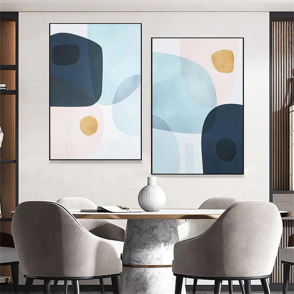 

Nordic Minimalist Watercolor Canvas Painting Circular Abstract Simple Poster Print Wall Art Picture Living Room Home Decoration