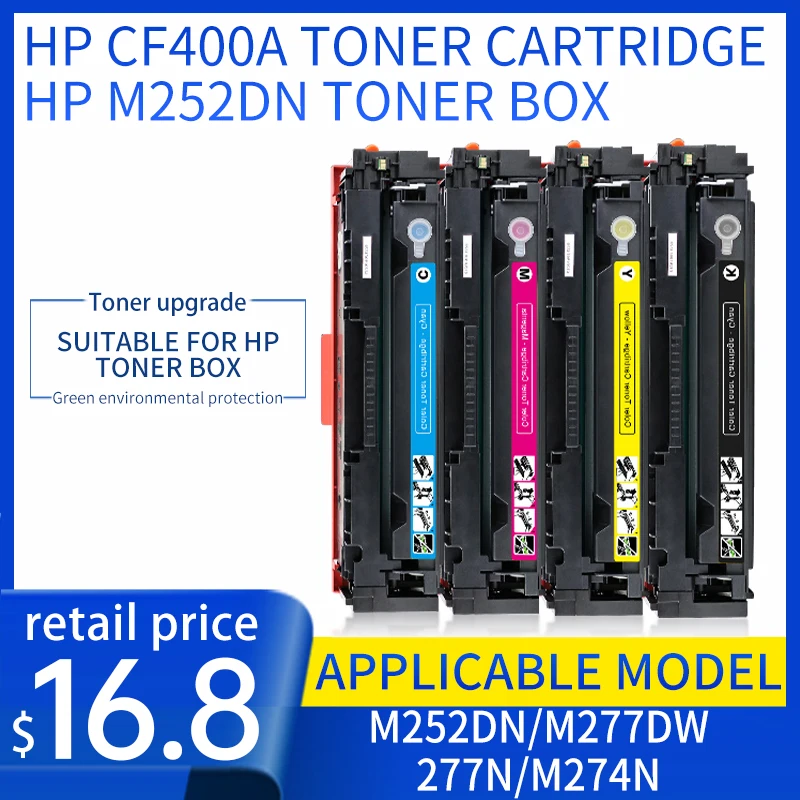 

Toner Cartridge for HP CF400 CF400A CF401A CF402A CF403A toner cartridge CF201A 201A M252dw M252n MFP M277dw M277n