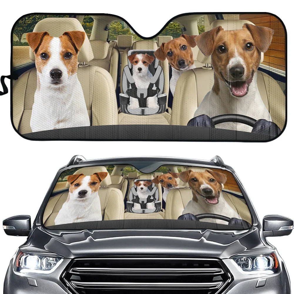 

Jack Russell Cute Design Windshield Sun Shade for Car Heat Reflector Auto Windshield Sunshade Keep Your Vehicle Cool