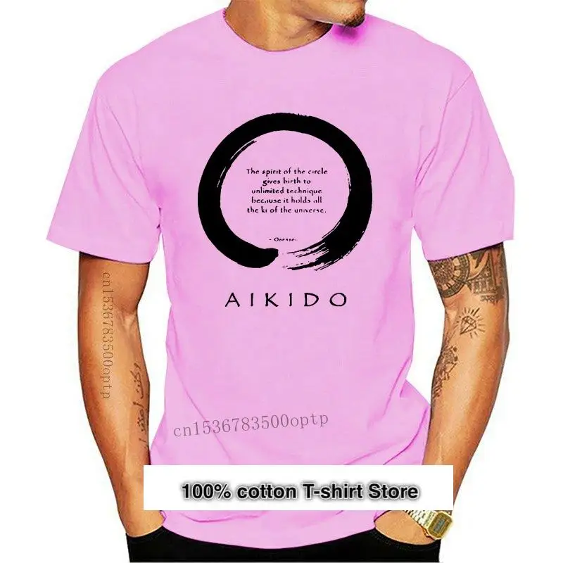 

Enso Aikido-Camiseta de algodón para hombre, camisa 100%, color blanco