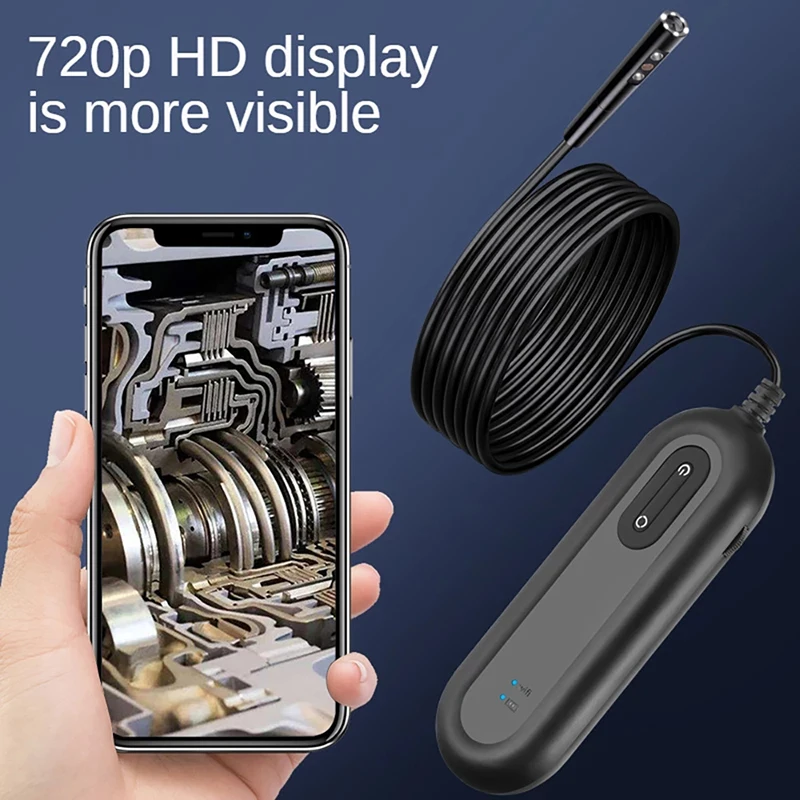 Фото 8MM/4.9mm Three lens Wireless Endoscope Camera 2MP HD WiFi IP68 Waterproof Hard Wire Sewer Borescope For Android and iPhone №3