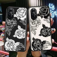 black and white retro oil painting clear phone case for huawei honor 20 10 9 8a 7 5t x pro lite 5g black etui coque hoesjes co