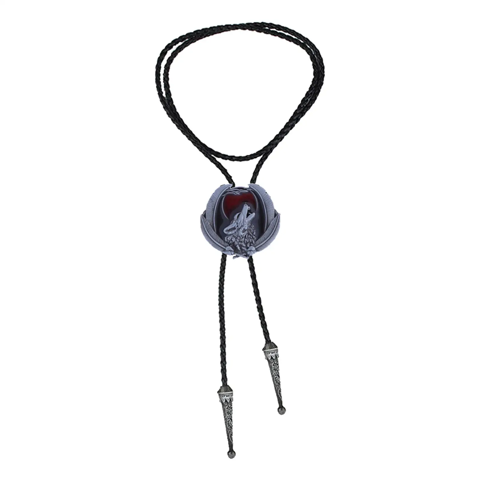 

PU Leather Western Bolo Tie Necktie Neck Rope Pendant Necklace for Anniversary Dresses Birthday Accessories