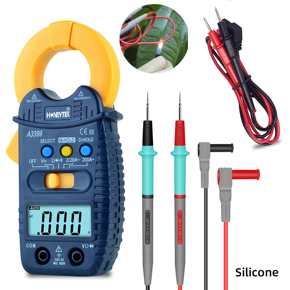 

Mini Digital Clamp Multimeter Meter Tester Current AC/DC Voltage Resistance Frequency Multi-meter Detectio A3399 Diode 100% New