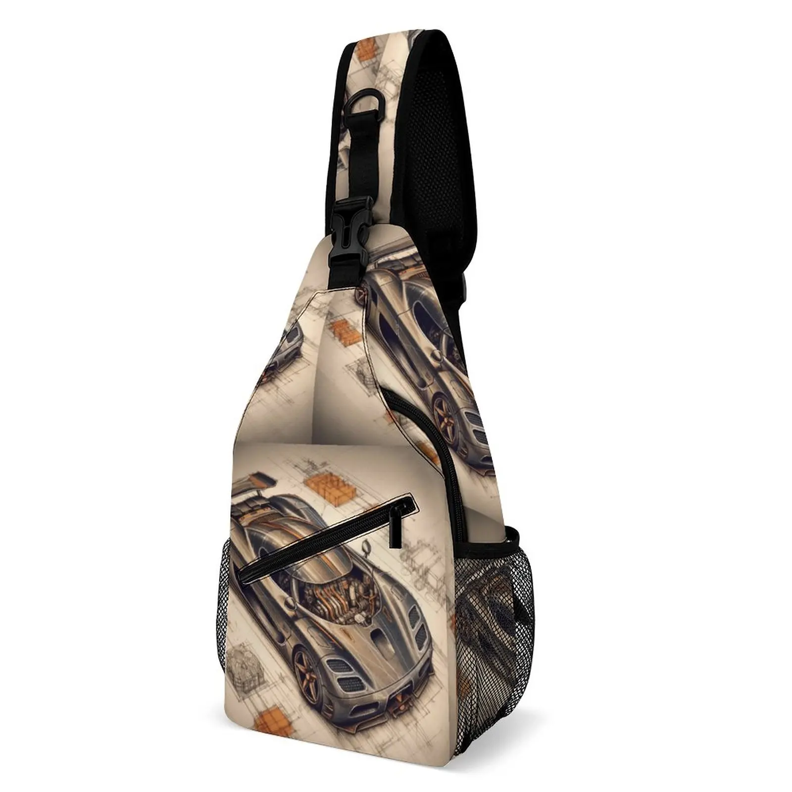 

Ultimate Sports Car Shoulder Bags Pencil Drawing Daily Chest Bag Men Bicycle Graphic Sling Bag Casual School Crossbody Bags
