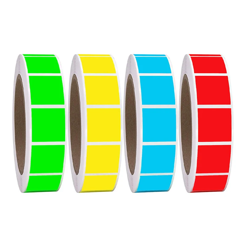 

Наклейки с кодированием цветов, 500 шт., наклейки с квадратными хромами, наклейки, 1 дюйм, Круглые, красные, желтые, синие, зеленые, самоклеящиеся наклейки