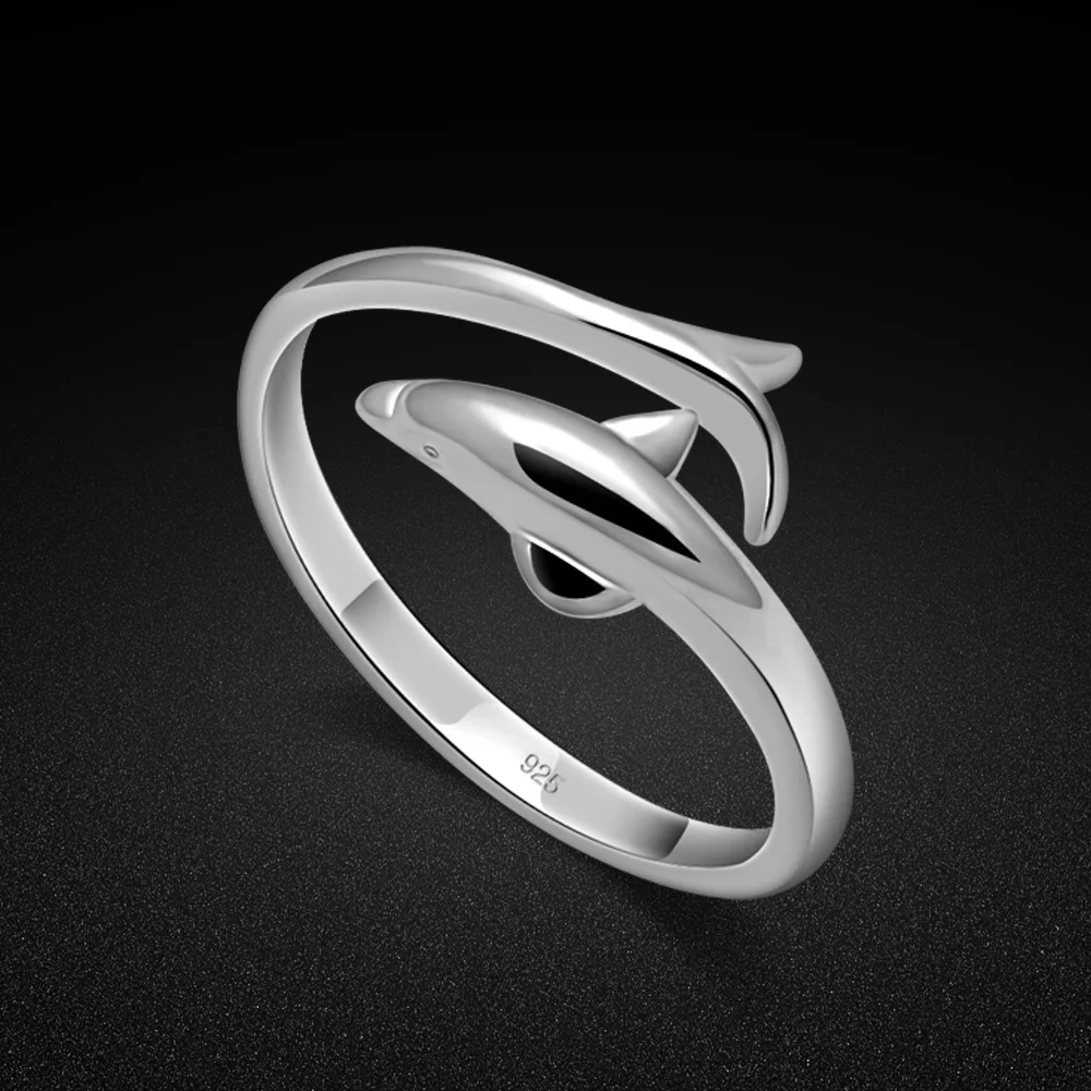 

Простое женское кольцо, модное Открытое кольцо из стерлингового серебра 925 пробы с дельфином, подвеска на руку, очаровательные кольца, набор ювелирных украшений, подарок для женщин