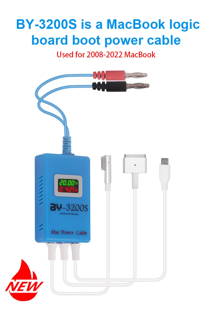

BY-3200S Cable For Macbook Charging Board Repair For Single Board Boot System Type-C/T-Style/L-Style Connector Charging Cable