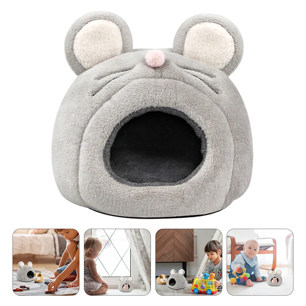 

Hamster Bed Guinea Housecave Plush Hideout Pet Smallaccessories Cage Toys Warm Hedgehog Bearded Dragon Animal Mat Cute Rabbit