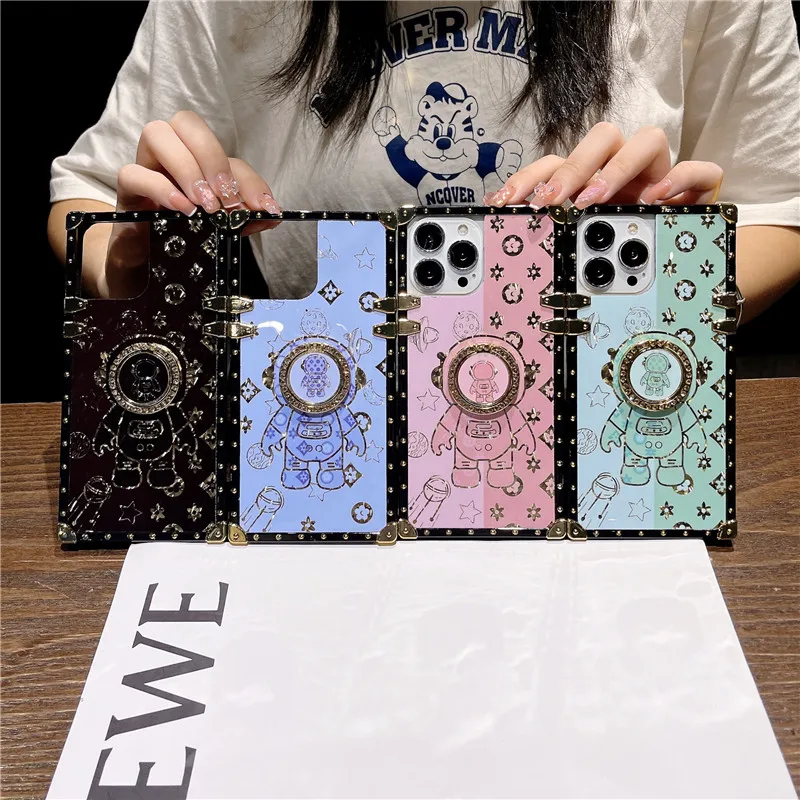 

New Trendy Brand Astronaut Phone Case For iPhone 14 13 12 11Pro Max XS XR 7/8Plus 6Plus Ring Holder Phone Case!