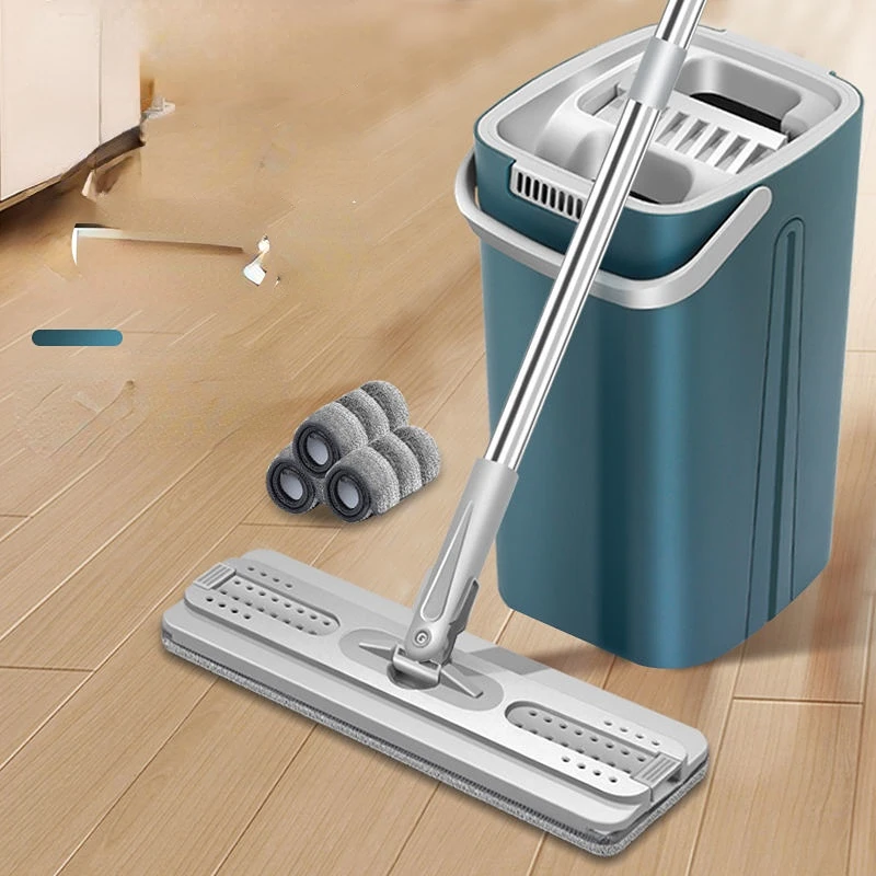 

No Hand Washing Mop with Barrel, Living Room, Lazy Man, Floor Mopping Artifact, Dry Wet Separation, Drag It Clean