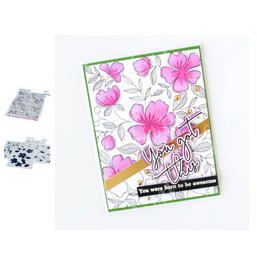 

New Delicate Floral Print Silicone Stamps Stickers Stencils for Handmade Diy Paper Scrapbooking Coloring Photo Album Decoration